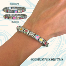 Load image into Gallery viewer, Present Realm Coquette Style Italian Charm Bracelet Silver