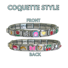 Load image into Gallery viewer, Present Realm Coquette Style Italian Charm Bracelet Silver