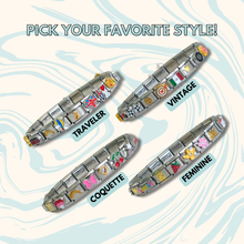 Load image into Gallery viewer, Present Realm Vintage Y2K Italian Charm Bracelet Silver