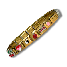 Load image into Gallery viewer, Present Realm Full Coquette Style Italian Charm Bracelet Gold Color