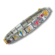 Load image into Gallery viewer, Present Realm Traveler Style Italian Charm Bracelet Silver