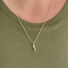 Load image into Gallery viewer, Present Realm Gold Color Italian Horn Necklace – 2" Pendant with 22" Adjustable Wheat Rope Chain for Style & Protection