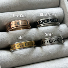 Load image into Gallery viewer, Shiny Moon and Star Fidget Rings