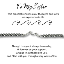Load image into Gallery viewer, Present Realm Sister Gifts Wave Bracelet | Stainless Steel | 6.5” + 2” Extension