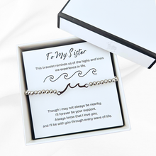 Load image into Gallery viewer, Present Realm Sister Gifts Wave Bracelet | Stainless Steel | 6.5” + 2” Extension