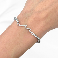 Load image into Gallery viewer, Present Realm Sister Gifts Wave Bracelet | Stainless Steel | 6.5” + 2” Extension