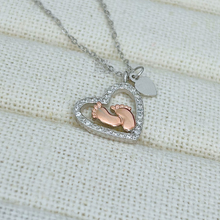 Load image into Gallery viewer, Present Realm To My Mommy Necklace, S925 Sterling Silver Baby Feet Pendant