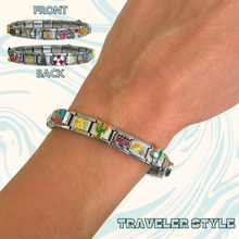 Load image into Gallery viewer, Present Realm Traveler Style Italian Charm Bracelet Silver