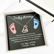 Load image into Gallery viewer, Present Realm To My Mommy Necklace, S925 Sterling Silver Baby Feet Pendant