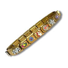 Load image into Gallery viewer, Present Realm Full Vintage Y2K Italian Charm Bracelet Gold
