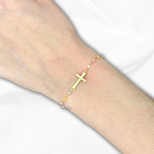 Load image into Gallery viewer, Present Realm S925 Sterling Silver Cross Bracelet 18K Gold Plated