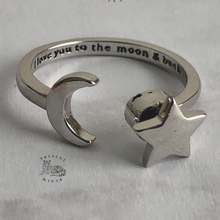 Load image into Gallery viewer, Moon & Star Fidget Ring