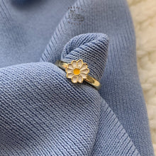 Load image into Gallery viewer, Adjustable gold fidget ring for women with flower design for anxiety relief and stress management