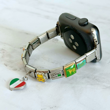 Silver Italian Charm Band (Compatible with Apple Watch)