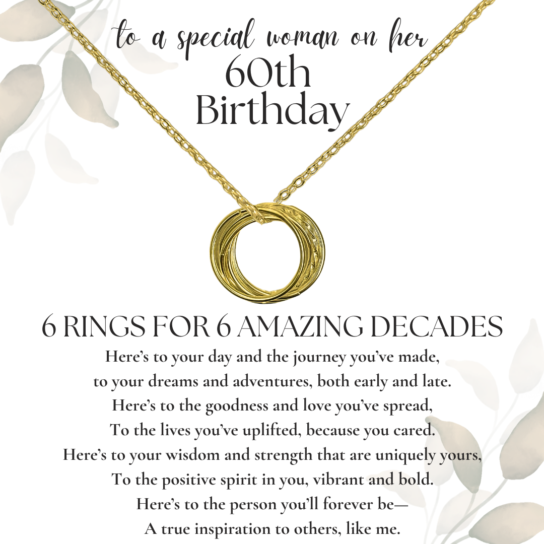 Birthday Gifts 60th Birthday Ring Necklace Present Realm 60th