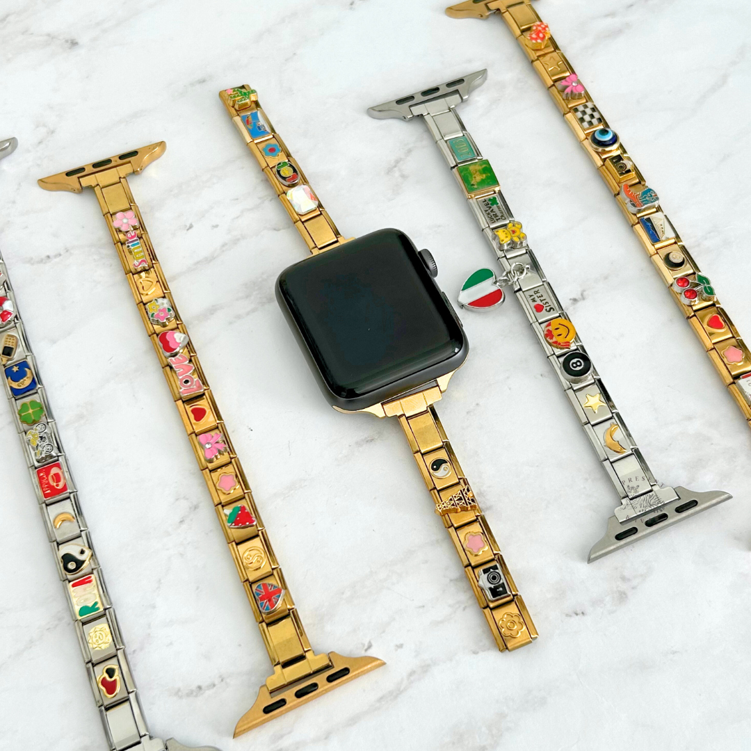 Silver Italian Charm Band (Compatible with Apple Watch)