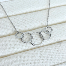 Load image into Gallery viewer, Present Realm 50th Birthday Necklace for Women | S925 Sterling Silver 5 Circle Pendant
