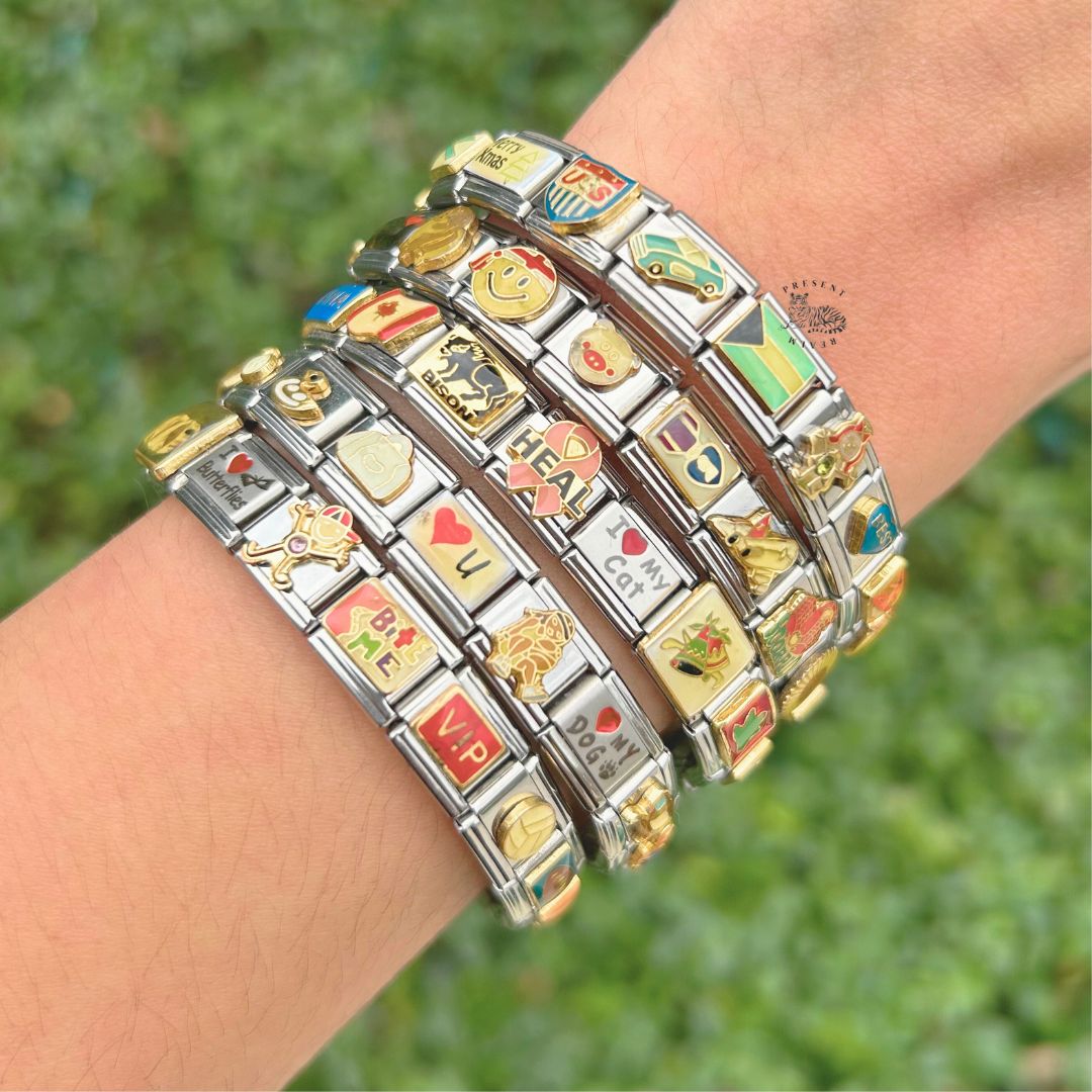 Present Realm Italian Charm Bracelets Handmade & Ready to Wear!
