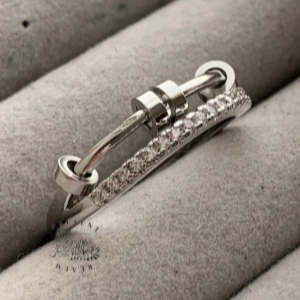 Silver Fidget Slider Ring